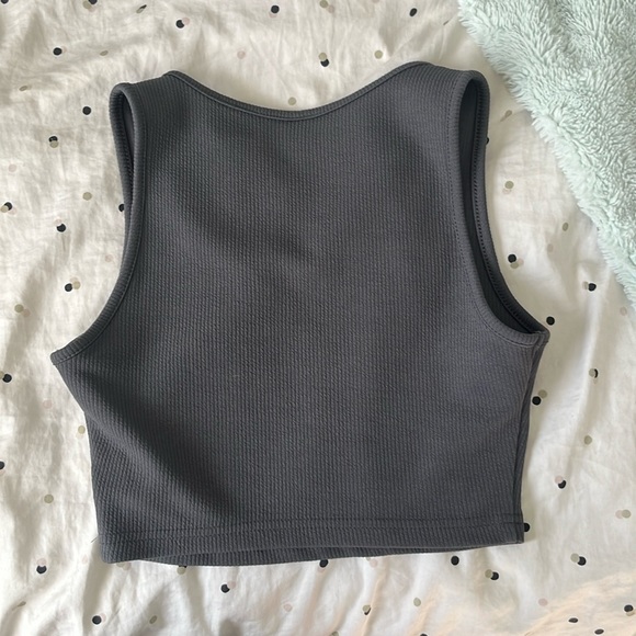 Dark grey, circle neck tank top - Picture 6 of 6